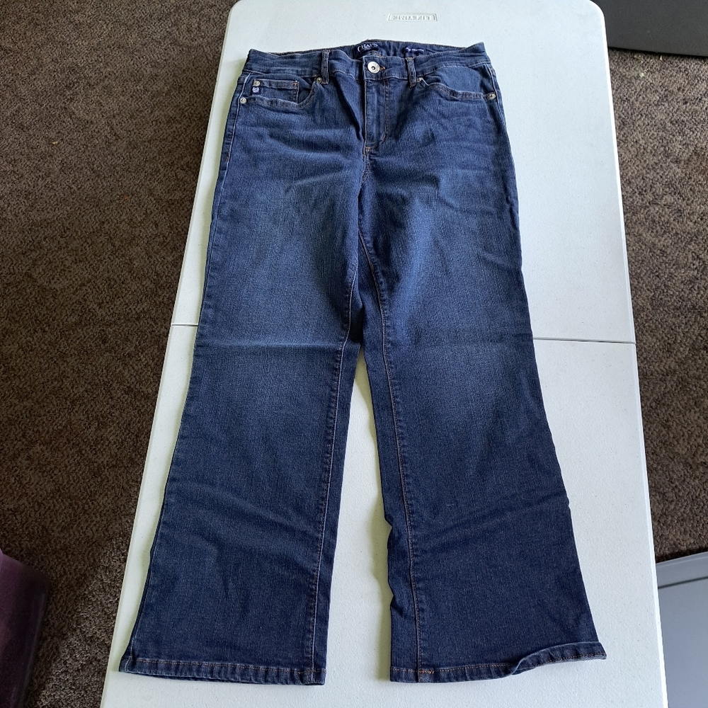 Chaps Mid Rise Crop Kick Jeans - Picture 2 of 7